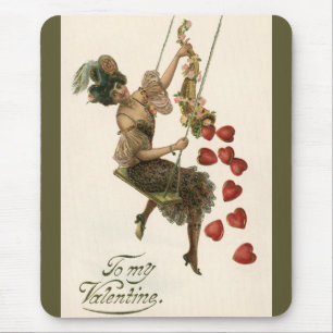 Mousepad Dia dos Namorados Vintage, Senhora Vitoriana num B