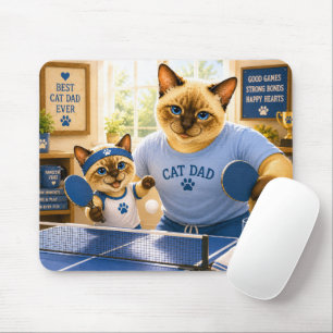 Mousepad Dia dos Pais para Amantes de Gato Pai Ping Pong