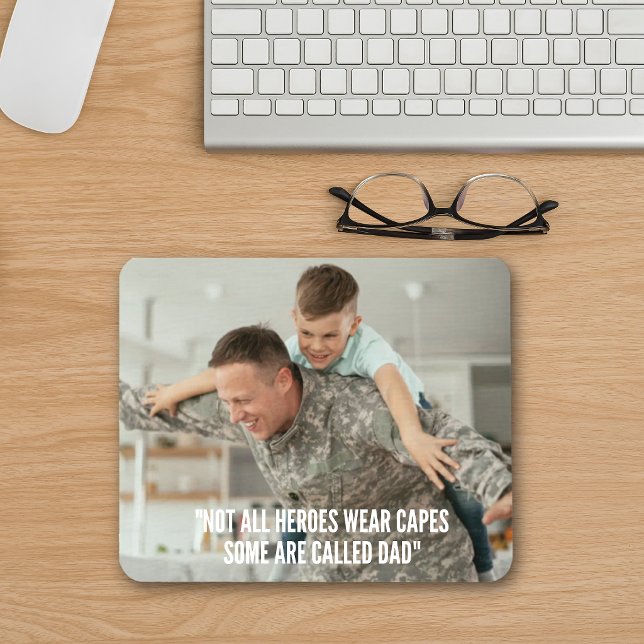 Mousepad Dia dos Pais Personalizado Herói (Dad Hero Personalized Father's Day Mouse Pad)