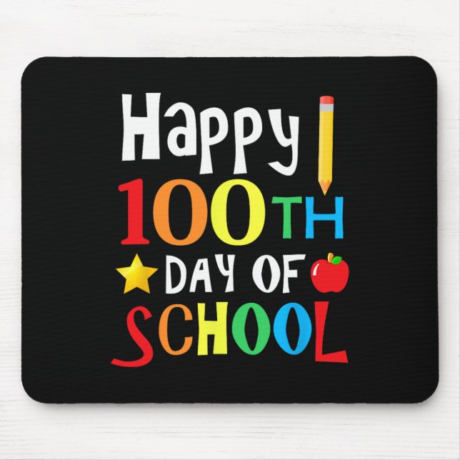 Mousepad Dia dos Professores Crianças Feliz 100 Dias 1 (Frente)