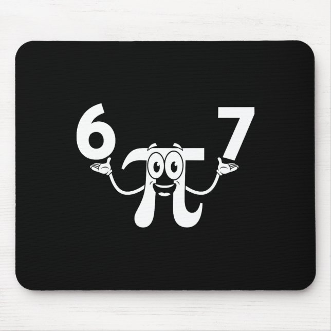 Mousepad Dia engraçado 3.14 67 meme nerd de matemática humo (Frente)