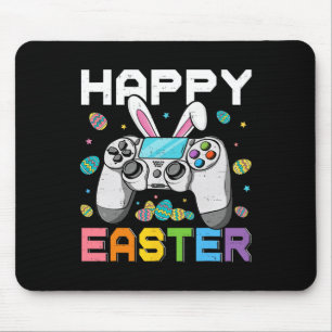 Mousepad Dia Feliz da Páscoa de Vídeo Games Coelho Gami par