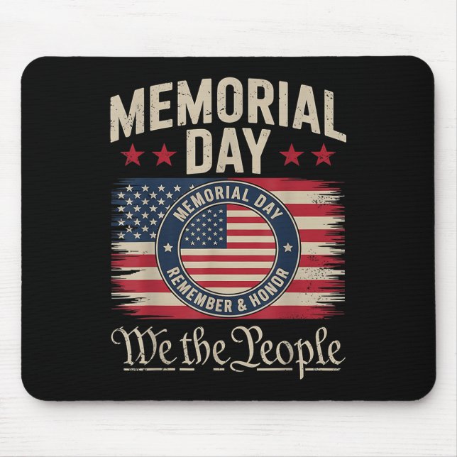 Mousepad Dia Memorial Honra E Lembre-Se Do Dia Dos Veterano (Frente)