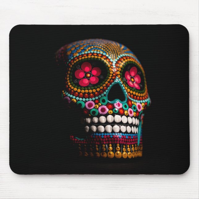 Mousepad Dia Mexicano do Morto Skeleton Art Death Art (Frente)
