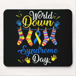 Mousepad Dia Mundial da Síndrome de Baixo Meias de Sensibil