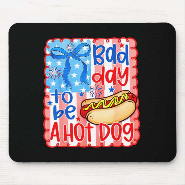 Mousepad Dia ruim para ser um cachorro quente - amante de c (Frente)