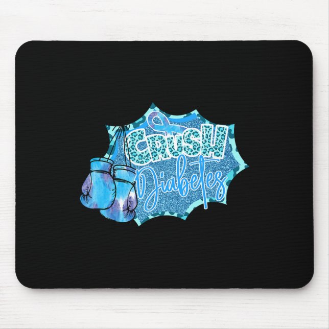 Mousepad Diabetes Azuis Boxando Luvas Diabetes Awarene (Frente)