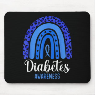 Mousepad Diabetes Consciência do Arco-Íris Azul Luta da Fit