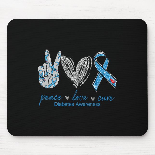 Mousepad Diabetes Consciência Paz Cura de Amor (Frente)