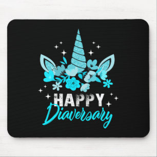 Mousepad Diabetes Feliz Aniversário do Diário Unicórnio T