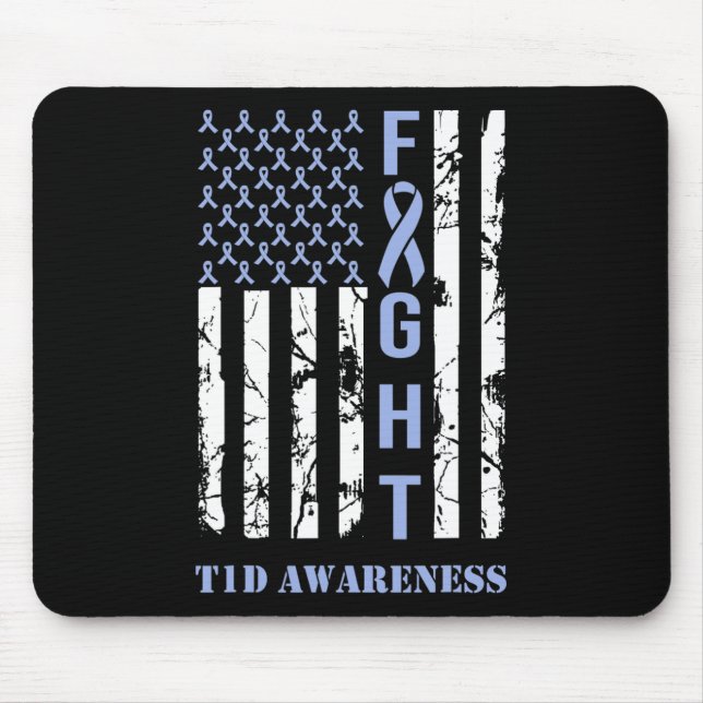 Mousepad Diabetes T1d Sensibilização Mês Sinalizador de Lut (Frente)