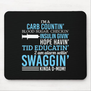 Mousepad Diabetes Tipo 1 Diabetes Mãe Diversão T1D Sensibil