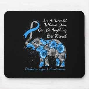 Mousepad Diabetes Tipo 1 Sensibilização Elefante De Girasso