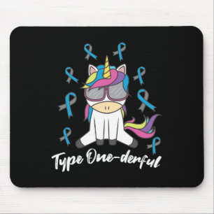 Mousepad Diabetes Tipo 1 T1d Unicórnio Tipo Onederful Consc