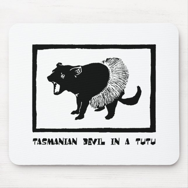 Mousepad Diabo da Tasmânia em um Tutu (Frente)