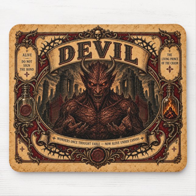 Mousepad Diabo, Monstro de Circo Vintage (Frente)