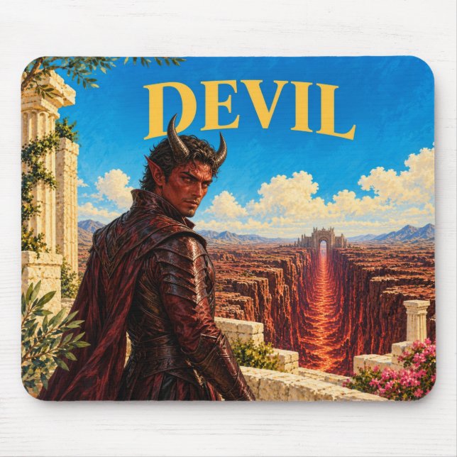 Mousepad Diabo, Monstro de Fantasia Gótica (Frente)