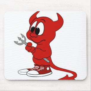 Mousepad Diabo Red Demon Cartoon Satã Mau Inferno Heat