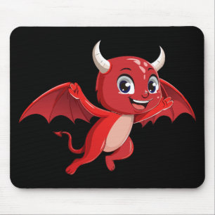 Mousepad Diabo voador de desenho animado fofo