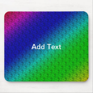 Mousepad Diag Gradient Floral Padrão Floral Azul Verde