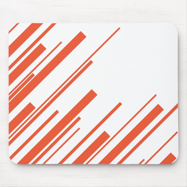 Mousepad Diagonais em Laranja e Branco (Frente)