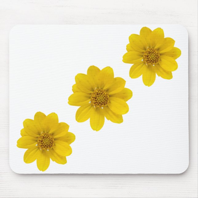 Mousepad Diagonal de Flores Amarelo (Frente)