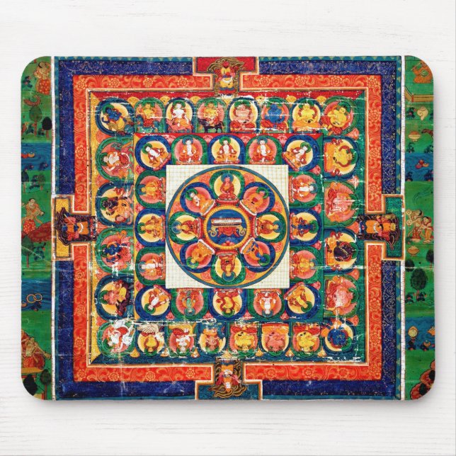 Mousepad Diagrama Cósmico de Mandala para a Meditação (Frente)