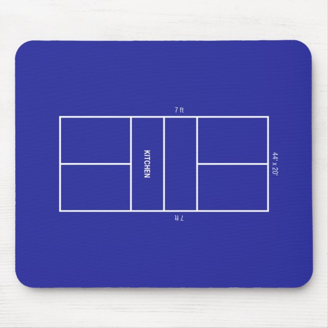 Mousepad Diagrama da Quadra de Pickleball da Cozinha (Frente)