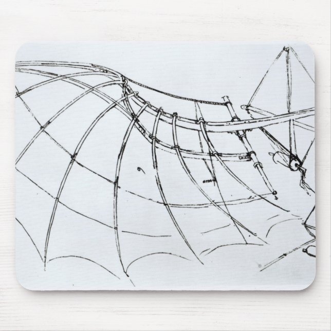 Mousepad Diagrama de uma asa mecânica (Frente)