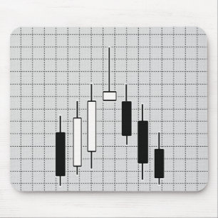 Mousepad Diagrama do mercado de ações preto e branco