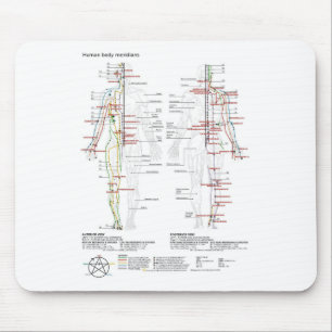 Mousepad Diagrama Esquemático dos Meridianos Chineses do Co