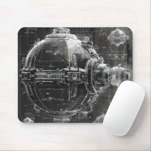 Mousepad Diagrama Preto da Estação Espacial