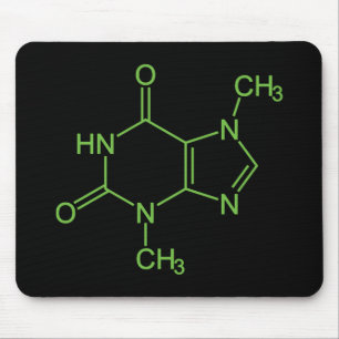 Mousepad Diagrama Químico da Molécula de Teobromina do Choc