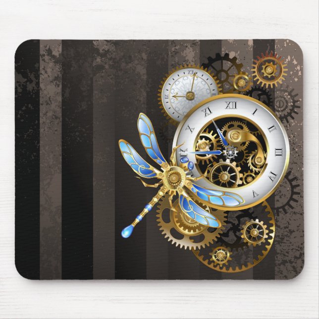 Mousepad Dials Steampunk com Dragonfly (Frente)