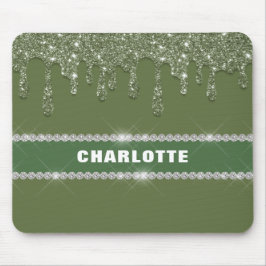 Mousepad Diamante de Espuma Verde de Sage Moderna