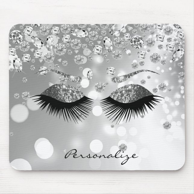 Mousepad Diamante e Olhos Luminosos Prateados (Frente)