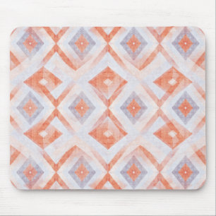 Mousepad Diamante Geométrico Rústico em Terracota e Azul