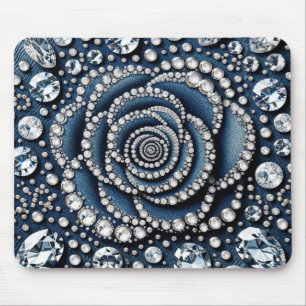 Mousepad Diamante Rosa & Brilho Glam Denim Jóias