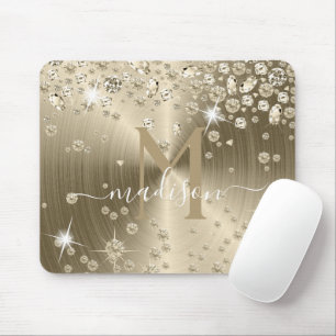 Mousepad Diamantes Dourados e brancos - Personalizados