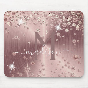 Mousepad Diamantes em Ouro Rosado - Personalizado