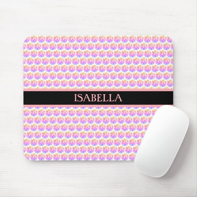 Mousepad Diamantes Rosa/Mosaico Fractal (Com mouse)