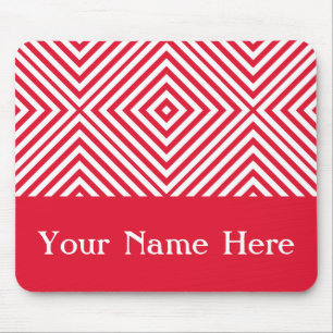 Mousepad Diamond Chevron de Gerânio com nome personalizado