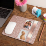 Mousepad Diamond Photo Glitter Name Monograma Rosa Dourado<br><div class="desc">Este design não contém glitter ou sequências reais. Pode ser personalizado na área fornecida pela alteração da foto e/ou do texto. Ou pode ser personalizado clicando em Personalizar este Modelo e, em seguida, escolhendo o clique para personalizar mais a opção e excluir ou alterar a cor do plano de fundo,...</div>
