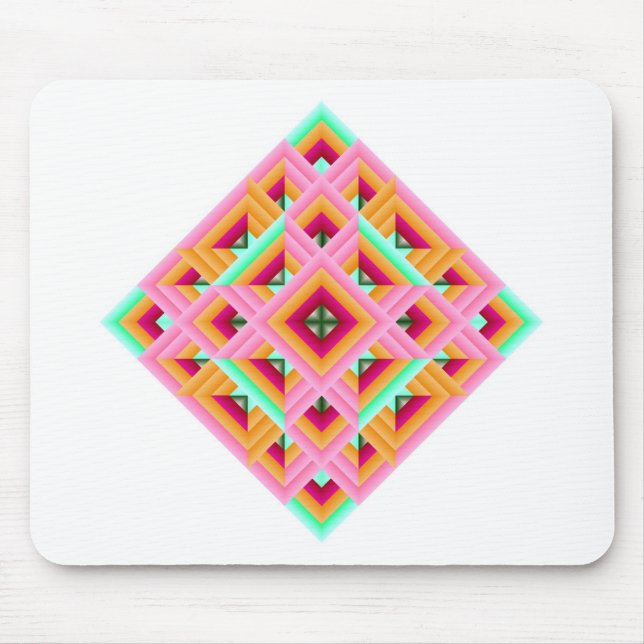 Mousepad Diamond Quilt em Rosa e Verde (Frente)