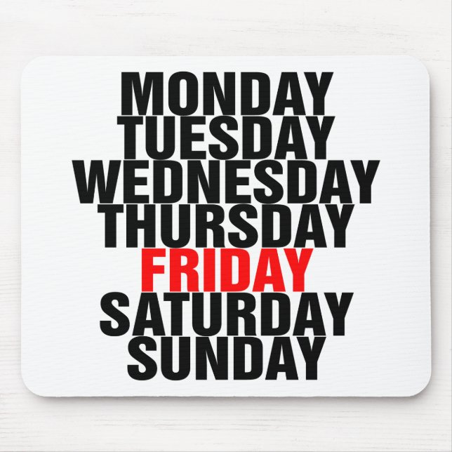 Mousepad Dias da Semana (Frente)