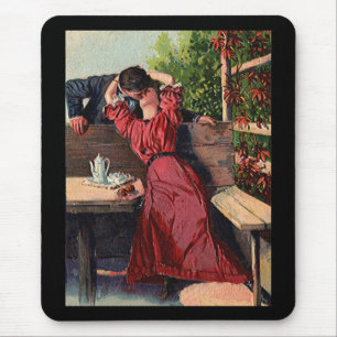 Mousepad Dias de os namorados de beijos do Casal Vintage