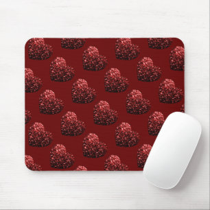 Mousepad Dias de os namorados vermelhos escuros com brilho