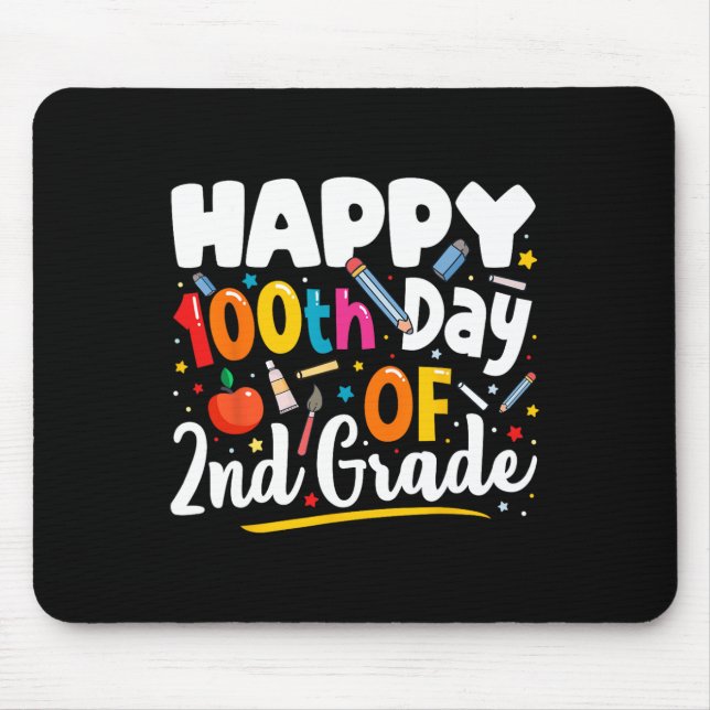 Mousepad Dias De Professora Do Ensino Presente 100º Dia Do  (Frente)