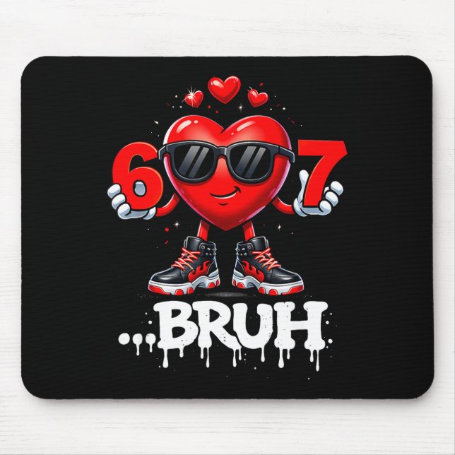 Mousepad Dias de São Valentim Divertidos 67 Sorvete Meme Se (Frente)