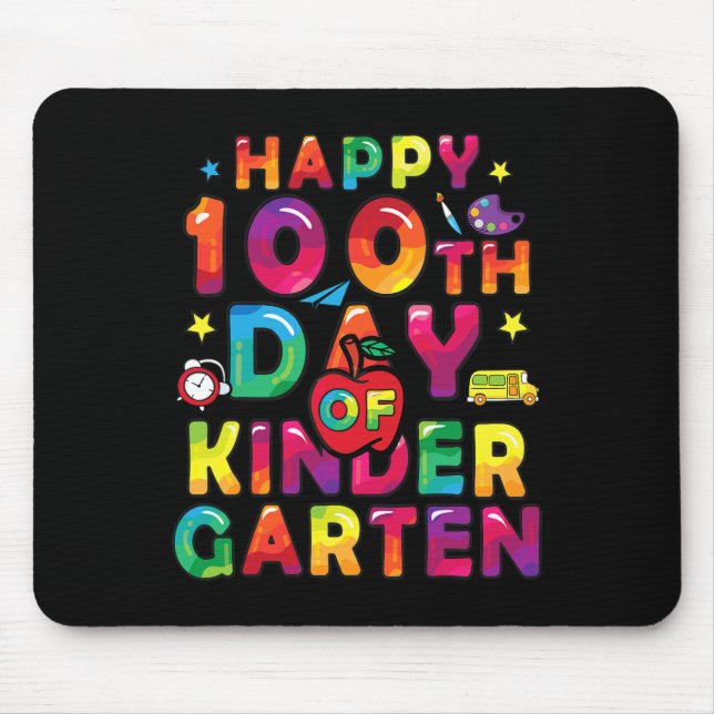 Mousepad Dias Do Jardim De Infância Feliz 100º Dia De (Frente)